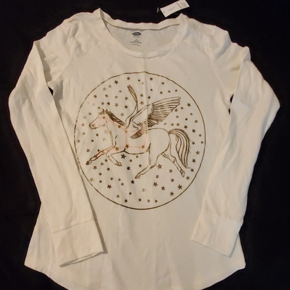 NWT Old Navy Long Sleeve Pegasus Tee, 10-12